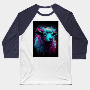 Sheep Art Style 90s Baseball T-Shirt